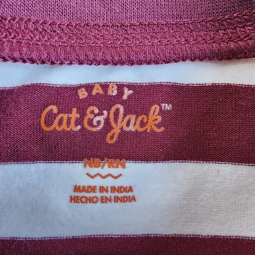 Lot of 3 Carter's Cat Jack NewBorn Baby Long Sleeve Sleepers Footless Red NB
